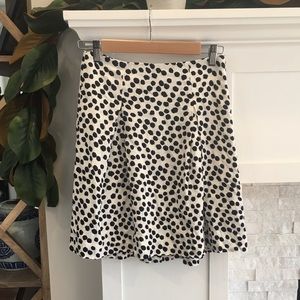 Ann Taylor Loft Black & White polka dot skirt 0P